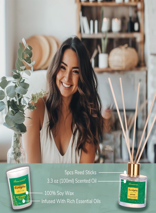 ايروس موند سلال هدايا لها، هدايا سبا للنساء - مجموعة سبا منزلية مكونة من 13 قطعة برائحة الأوكالبتوس مع أملاح للجسم ورغوة استحمام. أطقم استحمام مريحة كهدية للنساء، هدايا عيد ميلاد للنساء، هدايا عيد الأم للأم - Image 5